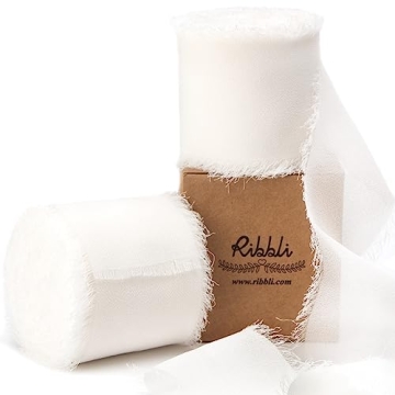 Ribbli White Chiffon Ribbon for Gift Wrapping and Weddings