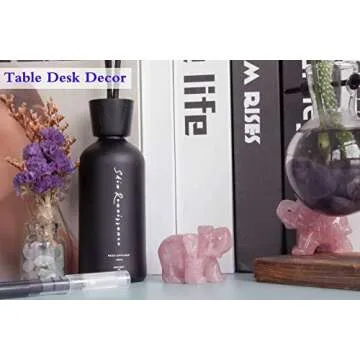 Elegant 2-Inch Rose Quartz Elephant Décor for Home
