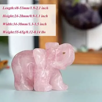 Elegant 2-Inch Rose Quartz Elephant Décor for Home