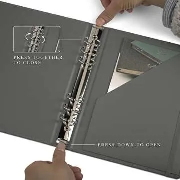 Jumping Fox Design Linen Fabric 6 Ring A5 Binder, 0.75 Inch Small Binder, for 6 Hole Punch A5 Refill Paper and Planner Inserts (6 Round Ring, 0.75", Forest Green)