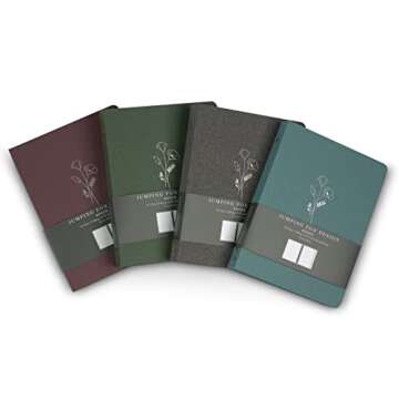 Jumping Fox Design Linen Fabric 6 Ring A5 Binder, 0.75 Inch Small Binder, for 6 Hole Punch A5 Refill Paper and Planner Inserts (6 Round Ring, 0.75", Forest Green)