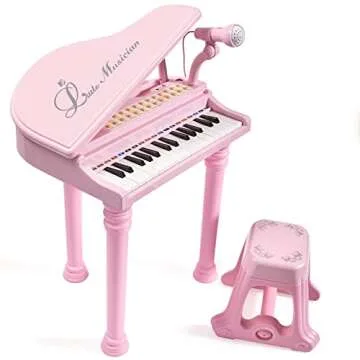Conomus 31 Keys Piano Keyboard Toy for Kids, Birthday Gift for 1 2 Year Old Girls，Pink Musical Pia...