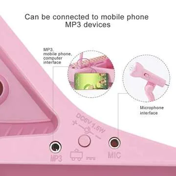 Conomus 31 Keys Piano Keyboard Toy for Kids, Birthday Gift for 1 2 Year Old Girls，Pink Musical Piano Toy for Toddlers with Microphone and Stool