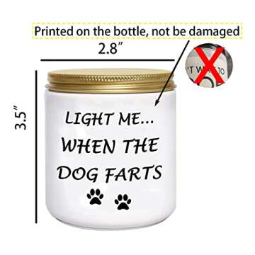 Funny Gifts for Women Unique Dog Mom Dog Lovers Mothers Day Christmas Birthday Gifts for Her Sister Best Friend Girlfriend Wife Stocking Stuffers Light Me When Dog Farts Lavender Scented Soy Candles