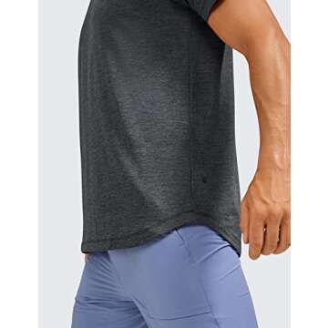 CRZ YOGA Men's Stylish Lightweight Workout Tee - Quick Dry
