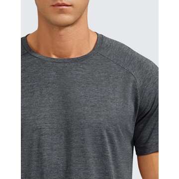 CRZ YOGA Men's Stylish Lightweight Workout Tee - Quick Dry