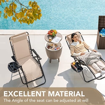 Devoko Zero Gravity Chair Set of 2 for Ultimate Comfort