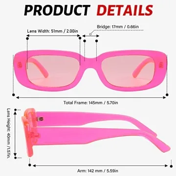 Trendy Przene Retro Rectangle Sunglasses for Summer Fun