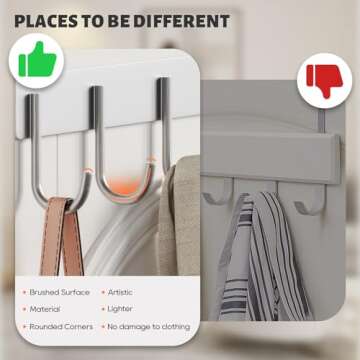 ACMETOP Over The Door Hooks - Heavy Duty Towel Rack Hooks
