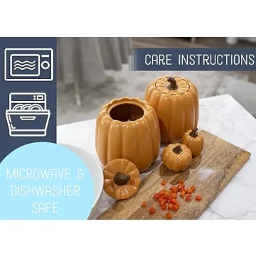 Nat & Jules 3 Pumpkin Canisters: Autumn Kitchen Decor