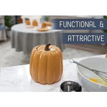 Nat & Jules 3 Pumpkin Canisters: Autumn Kitchen Decor