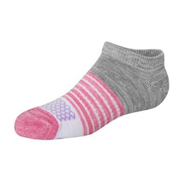 Hanes Girls' Comfort Fit Heel Shield and No Show Socks, 10-Pair Packs, Assorted, Medium