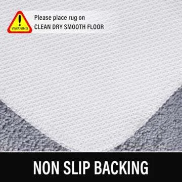LOCHAS Luminous Non Slip Bathroom Rugs Runner 24 x 60 Inch, Extra Soft and Comfy Bath Mats Rug, Absorbent Thick Microfiber Mat Carpets for Shower, Light Gray