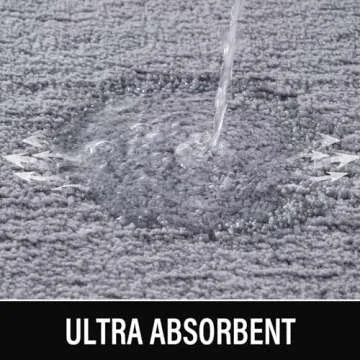 LOCHAS Luminous Non Slip Bathroom Rugs Runner 24 x 60 Inch, Extra Soft and Comfy Bath Mats Rug, Absorbent Thick Microfiber Mat Carpets for Shower, Light Gray