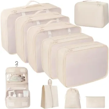 10 Pcs Set Packing Cubes For Travel Packing Organizers Travel Essentials Luggage Organizer Bags,Expa...