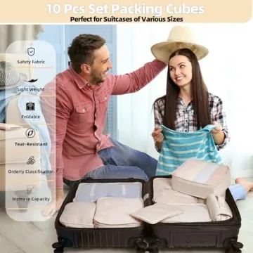 10-Piece Packing Cubes for Organized Travel Essentials