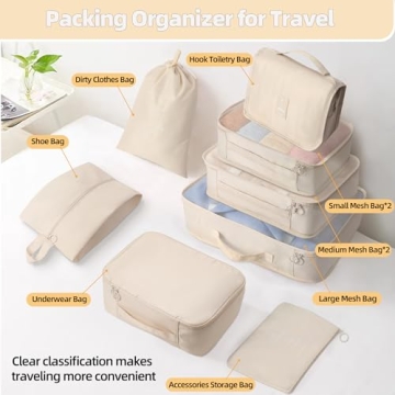 10-Piece Packing Cubes for Organized Travel Essentials