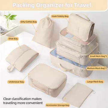10-Piece Packing Cubes for Organized Travel Essentials