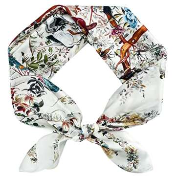 Stlvoll 100% Silk Head Scarf for Women - 27" Hair Scarves Satin Head Scarf Bandanas Square Hair Nigh...