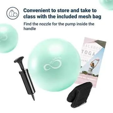 Live Infinitely Pilates Ball 9 Inch with Pump | Small Yoga Balls with Digital Workout eBook | Mini Stability Ball for Pilates, Barre, Yoga & Home Exercise (Mint)