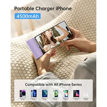 Kuulaa Portable Phone Charger Portable Charger iPhone 4500mAh Mini Power Bank for iPhone Cute Batter...