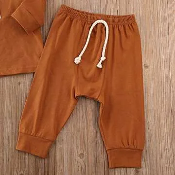 Baby Unisex Pajamas, Top with Pants Set 2 Piece Outfit, Organic Cotton Clothing Set for Infant Baby Boys Girls