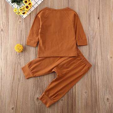Baby Unisex Pajamas, Top with Pants Set 2 Piece Outfit, Organic Cotton Clothing Set for Infant Baby Boys Girls