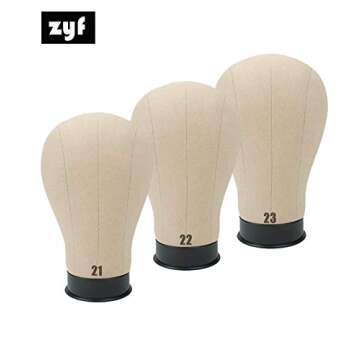 21-23 inch Cork Canvas Block Head Mannequin Head Wig Display Styling Head Training Practice Head Wigs Stand Human Hair Wigs Support (22 inch)