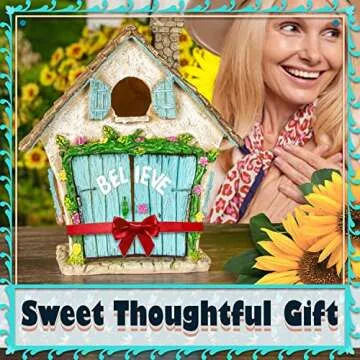 Twig & Flower Fairy Garden House - Hand Painted Decor