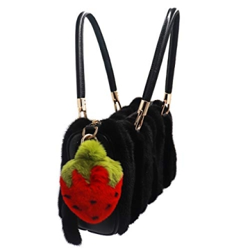 Adorable Real Rex Rabbit Strawberry Keychain - Fashion Gift