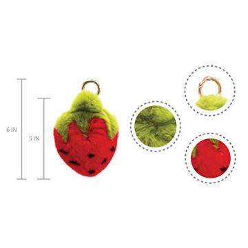 Adorable Real Rex Rabbit Strawberry Keychain - Fashion Gift