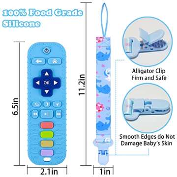 3 Pack Silicone Baby Teething Toys,baby Remote Control Toy,Remote Teether for Babies 3-24 Months,Bab...