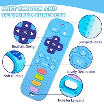 3 Pack Silicone Baby Teething Toys,baby Remote Control Toy,Remote Teether for Babies 3-24 Months,Baby Remote Teething Toys,Teething Relief Toys 6-12 Months,Teething toys BPA Free Refrigerator Safe.