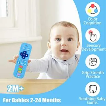 3 Pack Silicone Baby Teething Toys,baby Remote Control Toy,Remote Teether for Babies 3-24 Months,Baby Remote Teething Toys,Teething Relief Toys 6-12 Months,Teething toys BPA Free Refrigerator Safe.
