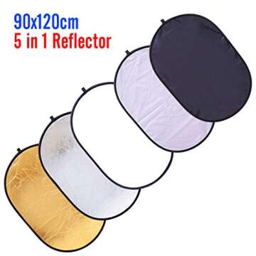 Versatile and Portable 35"x47" Light Reflector for Photography 5-in-1 Collapsible Reflector