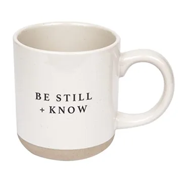 Sweet Water Decor Be Still and Know Coffee Mug - 14oz Inspirational Christian Cup - Stoneware Beauti...