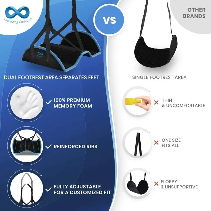 Airplane Footrest - Ergonomic Memory Foam Travel Comfort