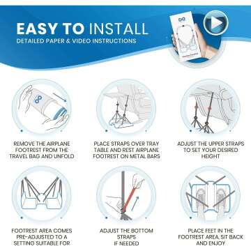 Airplane Footrest - Ergonomic Memory Foam Travel Comfort