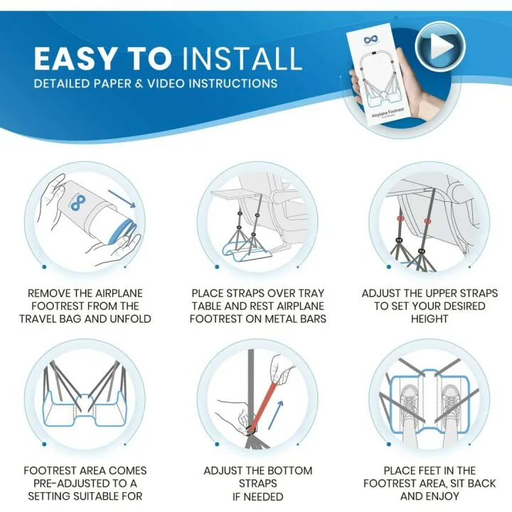 Airplane Footrest - Ergonomic Memory Foam Travel Comfort