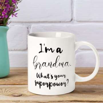 Mothers Day Gifts for Grandma,11oz Novelty Coffee Mug for Grandmother,Funny Grandma Birthday Gifts f...