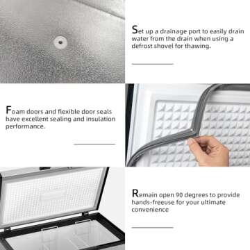 Large 14 Cu Ft Energy Efficient Chest Freezer Quiet Design