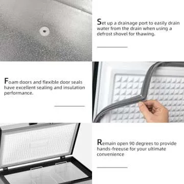 Large 14 Cu Ft Energy Efficient Chest Freezer Quiet Design