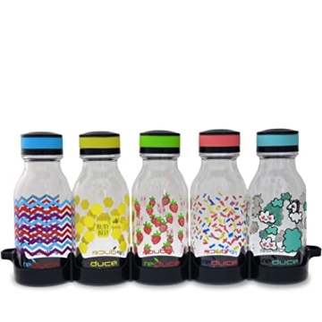 REDUCE WaterWeek Refillable Water Bottles, 14 oz - Includes 5 WaterWeek Leak Proof Tritan Reusable W...