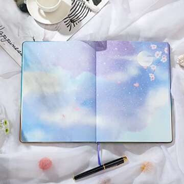 SIIXU Starry Sky Writing Journal for Women, Men, Unique Colorful Blank Notebook for Daily Notes, Gra...