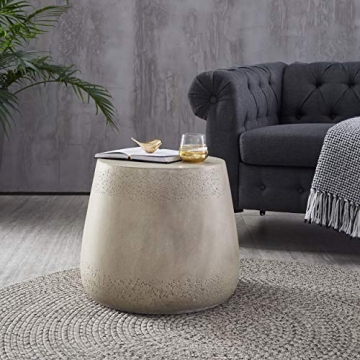 Sidney Indoor Lightweight Accent Side Table in Concrete
