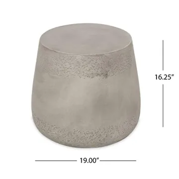 Sidney Indoor Lightweight Accent Side Table in Concrete