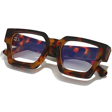 AIEYEZO Square Thick Frame Glasses for Women Men Fashion Blue Light Glasses Trendy Chic Computer Eye...