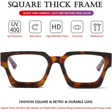 AIEYEZO Trendy Square Blue Light Glasses for All