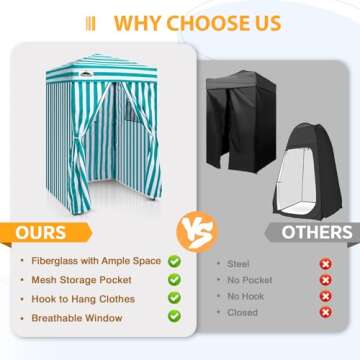 EAGLE PEAK Flex Ultra Compact 4x4 Pop-up Canopy, Sun Shelter, Changing Room, Portable Privacy Canopy Cabana for Pool, Fashion Photoshoots, or Camping, White/Light Blue