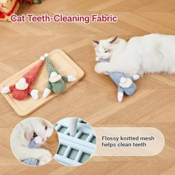 Potaroma Cat Toys 3 Pcs Catnip Crinkle Sound Santa Claus, Soft Durable Teething Material, Interactive Cat Kicker for Indoor Kitten Exercise 8.5 Inches for All Breeds